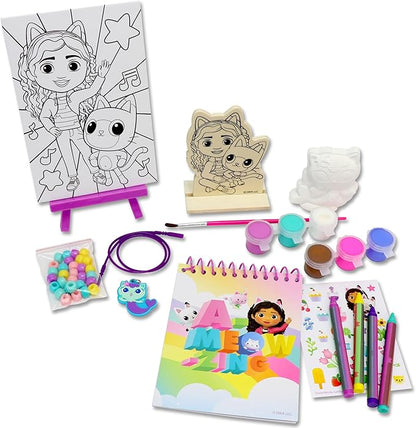 Gabby's Dollhouse 5 in1 Creativity Tub, 49-Piece Paint and Color Preschool Arts and Crafts Activity Set, Kids Toys for Ages 3 Up
