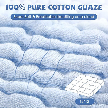 MUKIN Baby Washcloths - Soft Face Cloths for Newborn, Absorbent Bath Wipes 6-12x12 inches