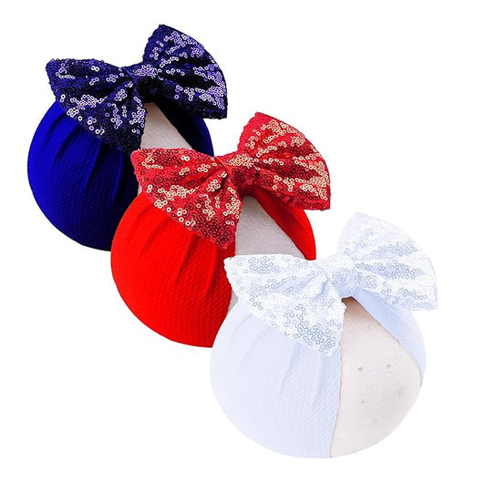Glitter Bows for Baby Girls Headband, Newborn Bows Headbands Baby Accessories.(FD117) (Red