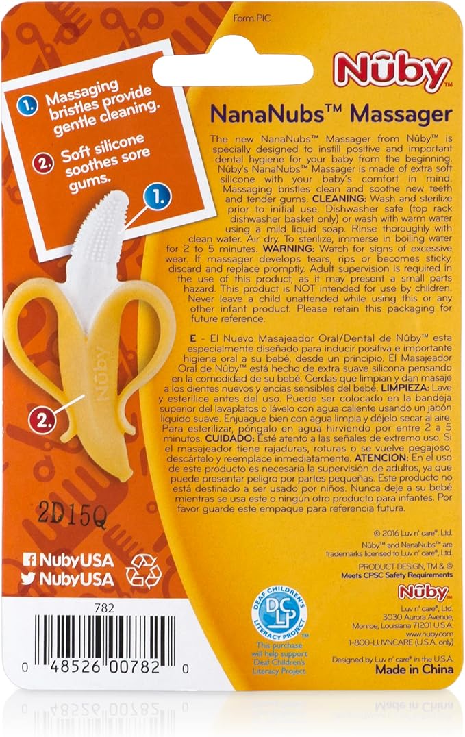 Nuby Nananubs Banana Massaging Teether, Yellow (Pack of 16)