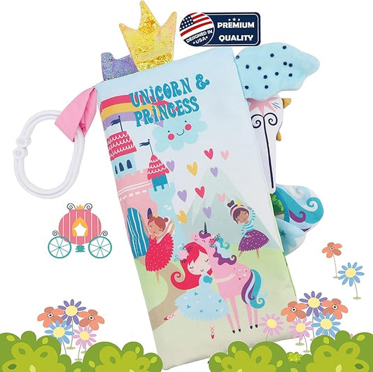 BebeMondo Baby Books 0-6 Months, Touch Feel Soft Cloth Crinkle Books for Babies 6 to 12 Months