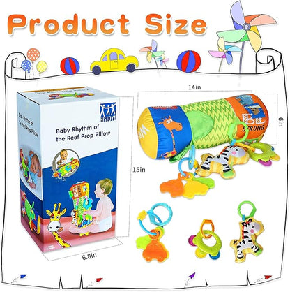 HISTOYE Baby Tummy Time Pillow Toy with Detachable Rattles Crawling 3-6 Months 6-12 Months 0 3 6 9 12 Months