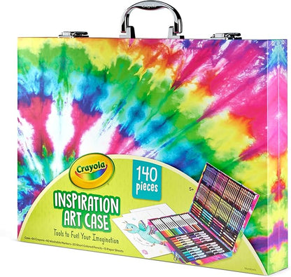 Crayola Inspiration Art Case Coloring Set - Tie-Dye (140ct), Art Set For Kids, Kids Art Supplies, Gift for Girls & Boys, Ages 5, 6, 7 [Amazon Exclusive]