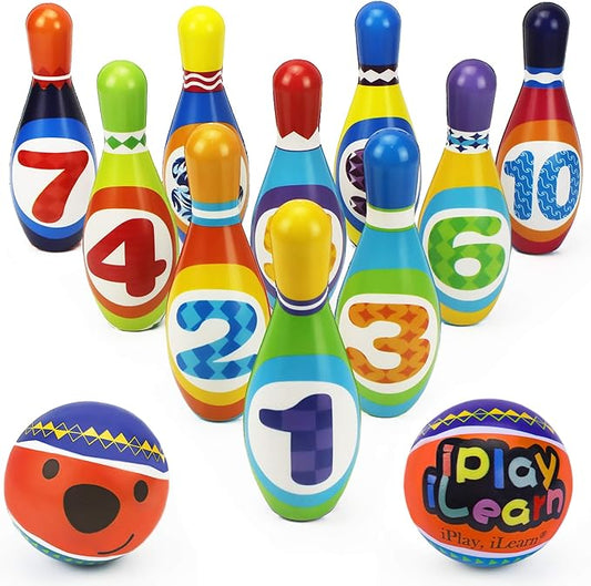 iPlay, iLearn Kids Bowling Toys Set 10 Foam 18 24 2 3