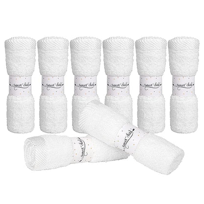 8-Pack Organic Baby Washcloths - Super Soft Rayon Washcloth, Baby Wash Cloths