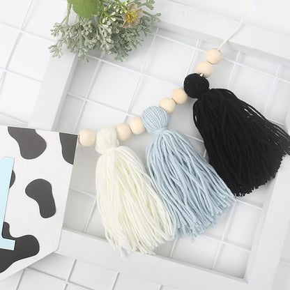 Holy Cow 1st Tassels Banner Birthday Decorations Boy - First Highchair Tassels Banner, High Chair Tassels Wood Beads Garland Party Supplies