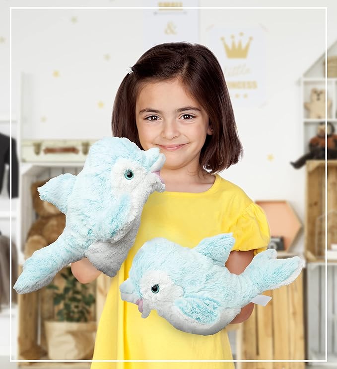 DolliBu Dolphin Plush Hand Puppet for Kids - Soft Plush