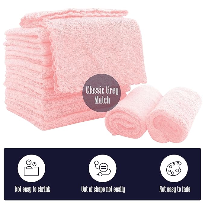 32 Pack Baby Washcloths - Luxury Coral Fleece 10x10 Inch