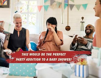 1 Measure the Baby Bump Kraft Sign & 50 Guessing Cards Set, Gender Neutral Baby Shower Games/083KF