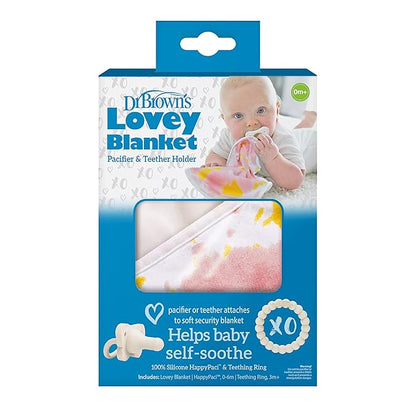 Dr. Brown's Lovey Blanket with Beaded Ring Teether and HappyPaci