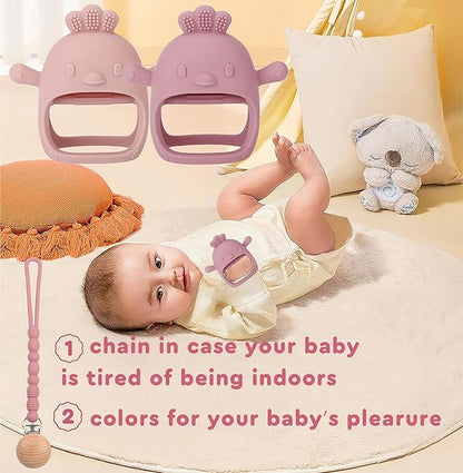 3 Packs Baby Teether Toy for 0-6 6-12 Months,Hold & Wear