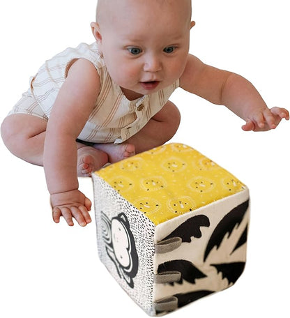 Wee Gallery Soft Block, Jungle - Sensory Stimulation Baby Toy 0-3-6-9-12-24 Months