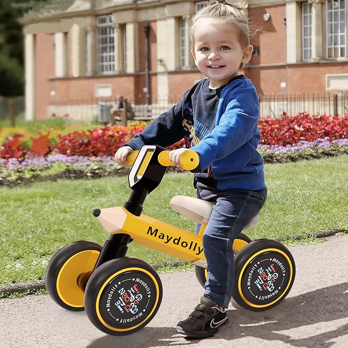 Maydolly Baby Balance Bike Bicycle Toys for 1 Year Old 10-24 Months 4 Wheels
