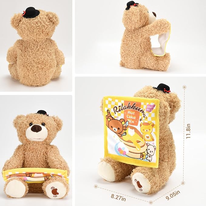 Plush Stuffed Animal Toy, Talking Teddy Bear Animated Plush Toy Dolls for Personalized Baby Birthday Gift 11.5in (Colorful)