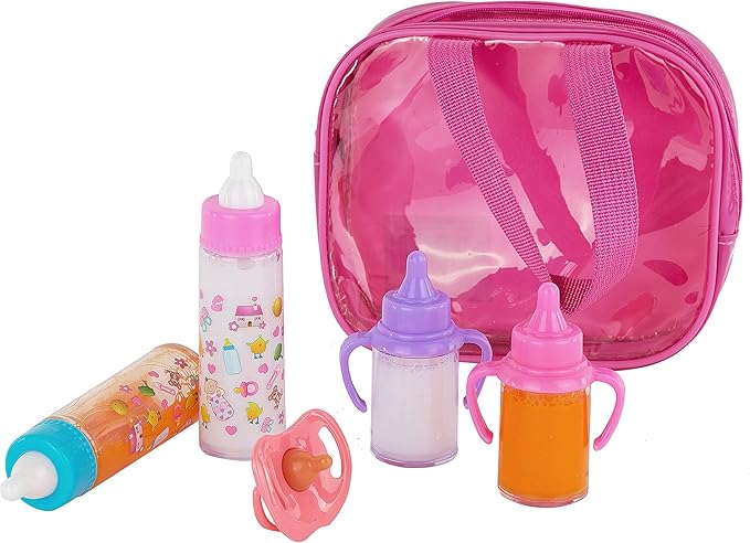 fash n kolor®, My Sweet Baby Disappearing Doll Feeding Set | Baby Care 6 Piece Doll Feeding Set for Toy Stroller 2 Milk 2 Toy