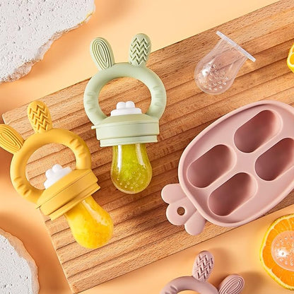 Silicone Baby Fruit Feeder with Freezer Tray Baby Food Feeder