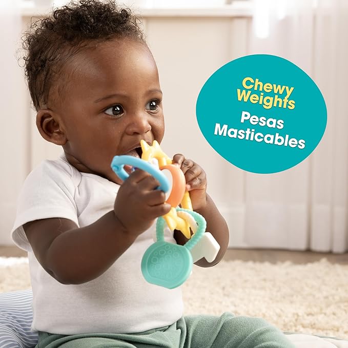 BEBE FUERTE Strong & Sunny Clip On Stroller Toy by Robin Arzon - Developmental Baby Teething Toys 0 Months