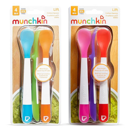 Munchkin® Lift Baby and Toddler Spoons, Rest Keeps Tip Off Table, Multicolored, 6 Count