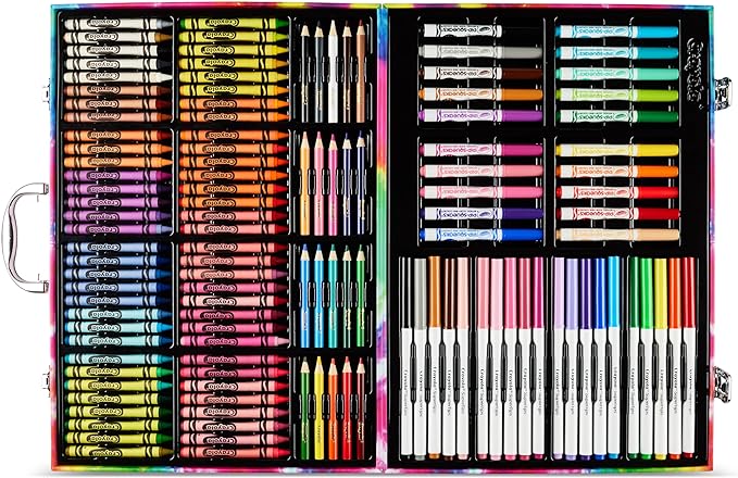 Crayola Inspiration Art Case Coloring Set - Tie-Dye (140ct), Art Set For Kids, Kids Art Supplies, Gift for Girls & Boys, Ages 5, 6, 7 [Amazon Exclusive]