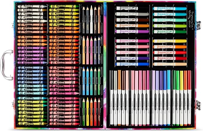 Crayola Inspiration Art Case Coloring Set - Tie-Dye (140ct), Art Set For Kids, Kids Art Supplies, Gift for Girls & Boys, Ages 5, 6, 7 [Amazon Exclusive]