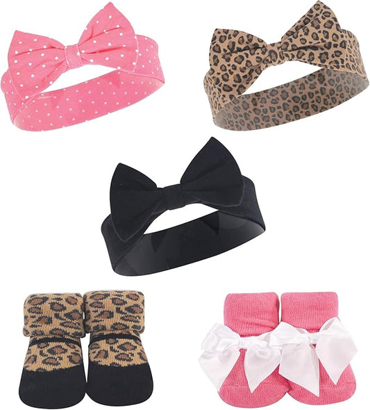 Hudson Baby baby-girls Headband and Socks Set