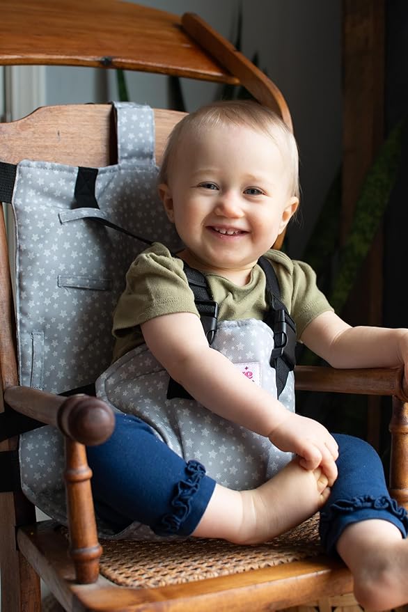 Travel Harness Seat for Toddlers - Portable High Chair for Travel | Baby Seat Harness for Golf Carts and Dining | Compact Chair for Babies - Blue