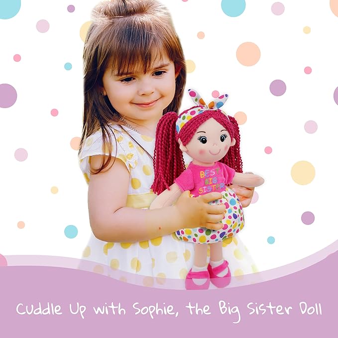 June Garden 14" Best Big Sister Sophie - Soft Cuddly Plush Doll Gift for Girls