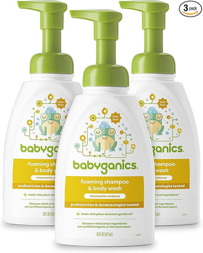 Babyganics Shampoo & Body Wash Pump Bottle, Chamomile Verbena 16 OZ