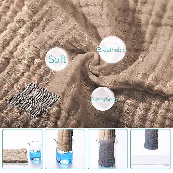 Yoofoss Muslin Burp Cloths for Baby 10 Pack 100% Cotton 20''X10'' Super