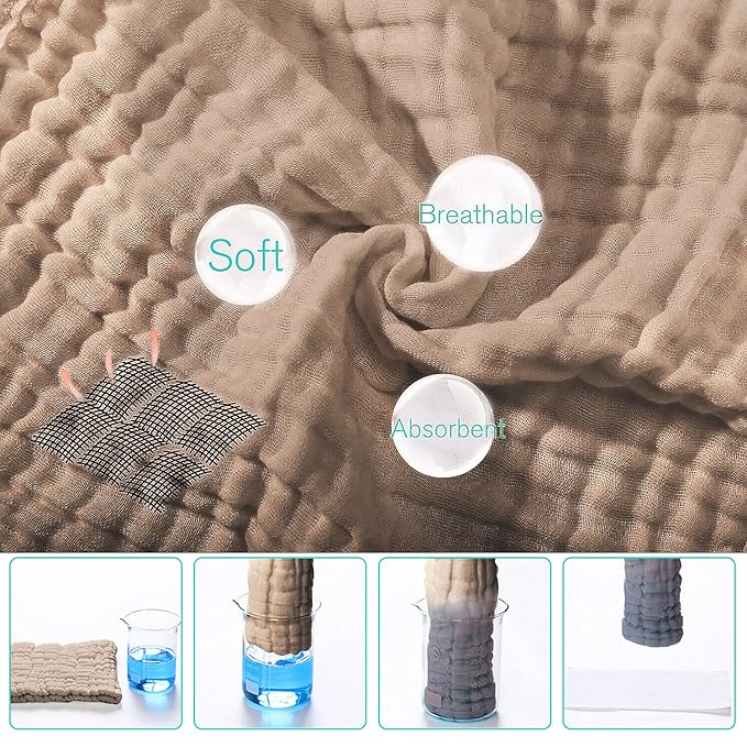Yoofoss Muslin Burp Cloths for Baby 10 Pack 100% Cotton 20''X10'' Super