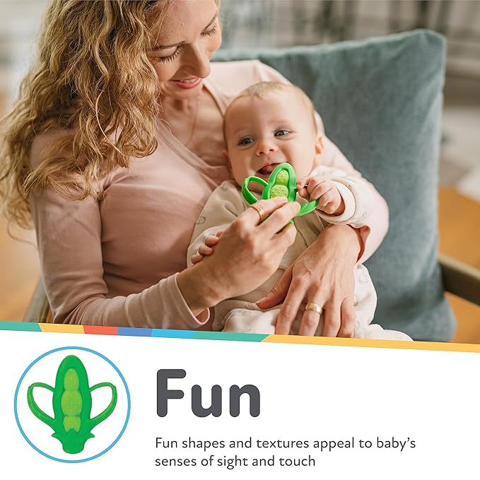Nuby Veggie Teether for Teething Relief - Soft Baby Teething Toy 3+ Months