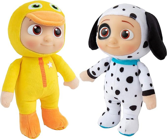 CoComelon 8-Inch JJ Puppy & Duck Plush 2-Pack - Officially Licensed Soft & Squishy Stuffed Animal Doll Toys 1-3 - 2