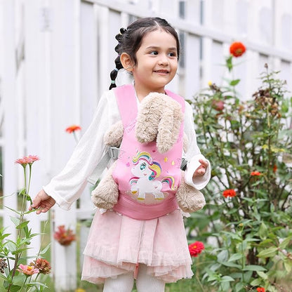 GAGAKU Baby Doll Carrier Kids Toy Baby Carrier Dolls Toy Baby Doll Sling Reborn Baby Doll Carrier with Adjustable Straps for Stuffed Animal Doll Accessories - Pink