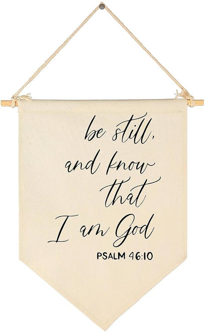 Be Still And Know That I Am God - Scripture Wall Banner Decor-Christian Wall Sign-Flag Decor for Living Room,Bedroom