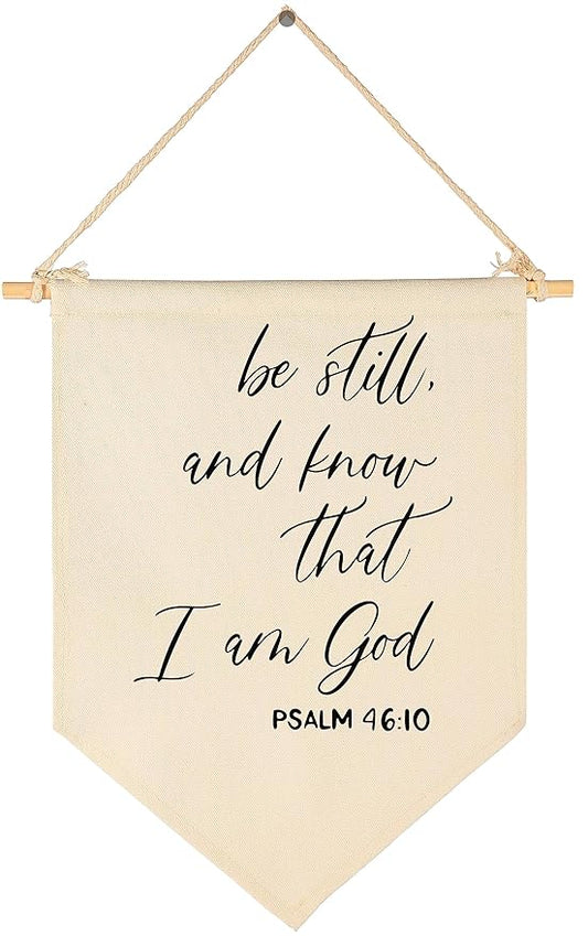 Be Still And Know That I Am God - Scripture Wall Banner Decor-Christian Wall Sign-Flag Decor for Living Room,Bedroom