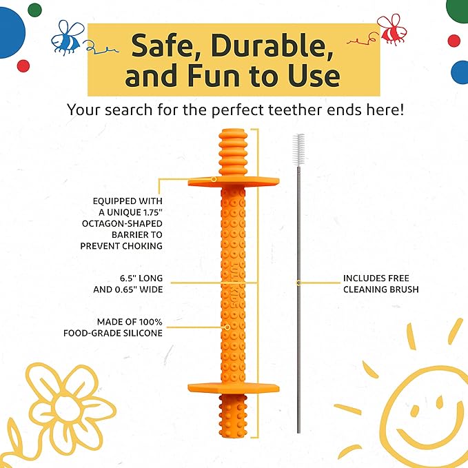 Hollow Teething Tubes - Baby Teething Toys for Babies 0-6 Months, Teething Toys for Babies 6-12 Months