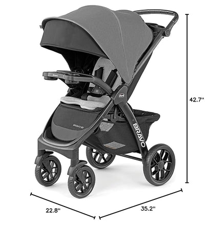 Chicco Bravo LE ClearTex Quick-Fold Stroller - Pewter | Grey