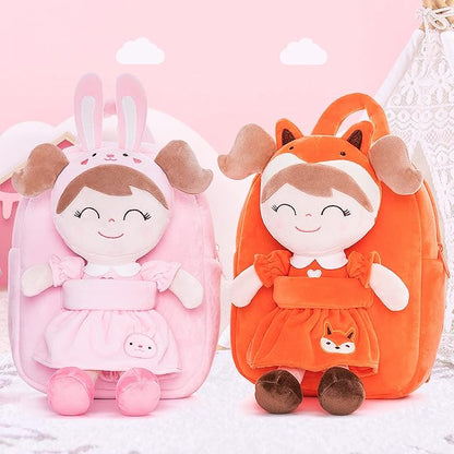 Gloveleya Kids Backpack Toddler Backpack Soft Plush Fox Girl Doll 9"…