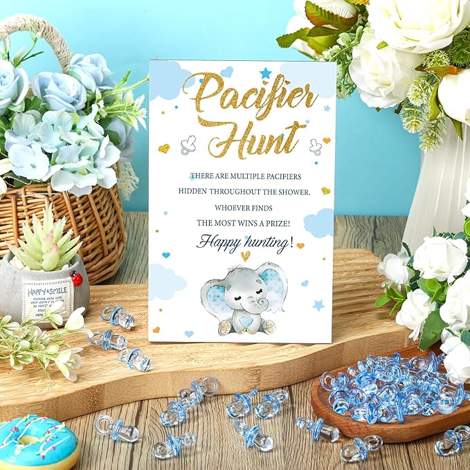 Thyle 51 Pcs Pacifier Hunt Baby Shower Games Include Baby 50 Acrylic
