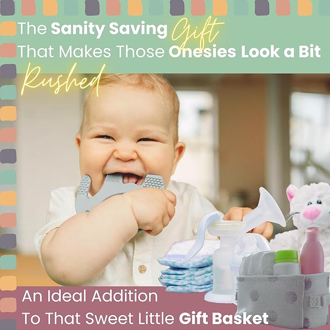 Teethers for Babies 6-12 Months - Baby Elefun 5x Pain Relief Toddler Teether. No More Ouch for Mom Anti Bite Trainer. Nurtures Grasping, Passing