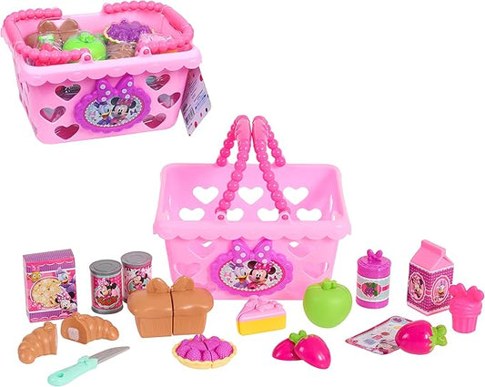 Minnie Bow-Tique Bowtastic Shopping Basket Set with Pretend Food and
