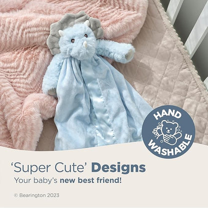Bearington Baby Lil’ Tracer Snuggler, 15 Inch Light Blue Dinosaur