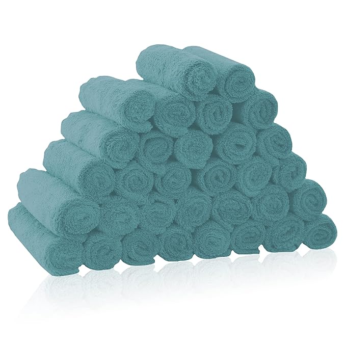 32 Pack Baby Washcloths - Luxury Coral Fleece 10x10 Inch