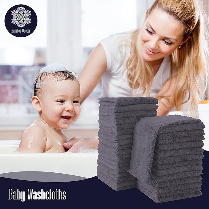 32 Pack Baby Washcloths - Luxury Coral Fleece 10x10 Inch