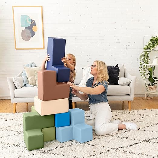 ECR4Kids SoftZone Brainy Building Blocks, Foam Puzzle 7-Piece