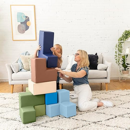ECR4Kids SoftZone Brainy Building Blocks, Foam Puzzle 7-Piece
