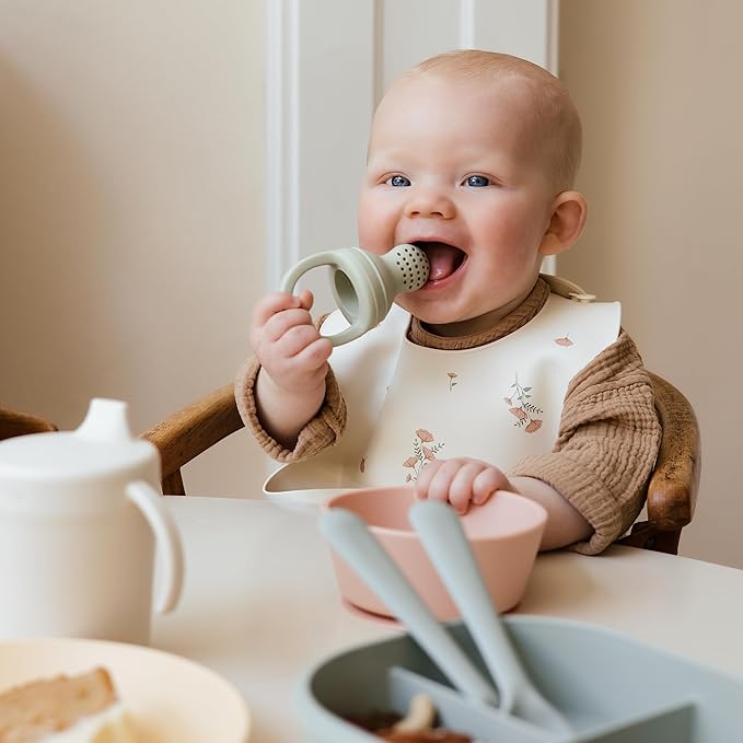 mushie Silicone Baby Fresh Fruit & Food Feeder Pacifier | 6 Months+