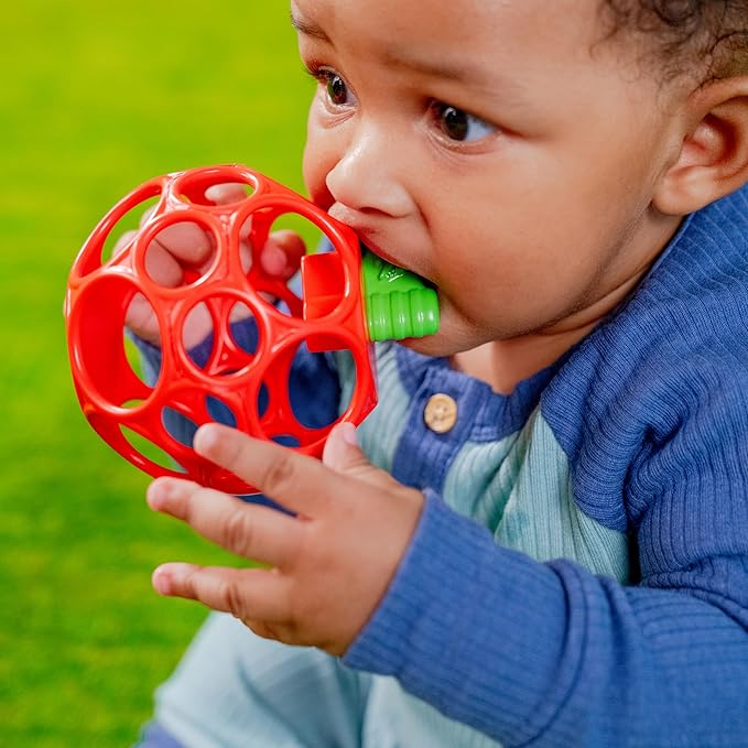 Bright Starts Oball Easy Grasp Red Apple Teether Toy, Hold My Own Collection