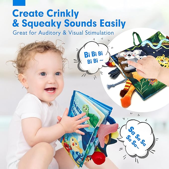 hahaland Baby Toys 0-6 Months Baby Books 2PCS, Baby Toys 6-12 Months - Soft 0-12 Months