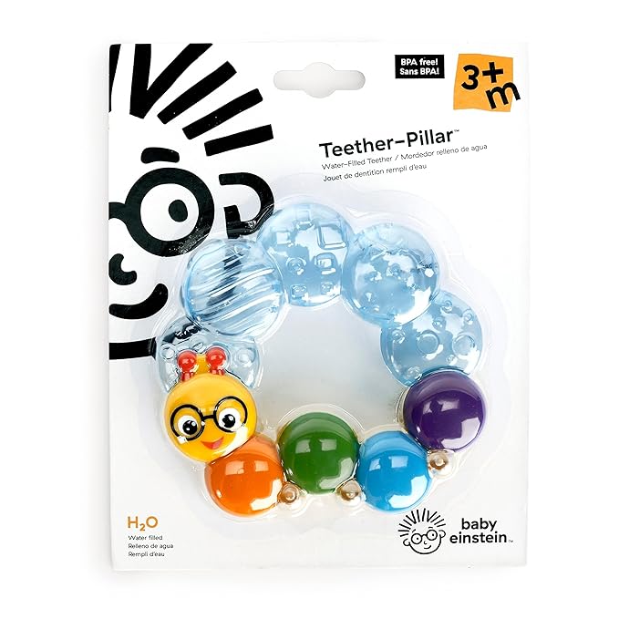 Baby Einstein Teether-pillar Rattle and Chill Teething Toy, Ages 3